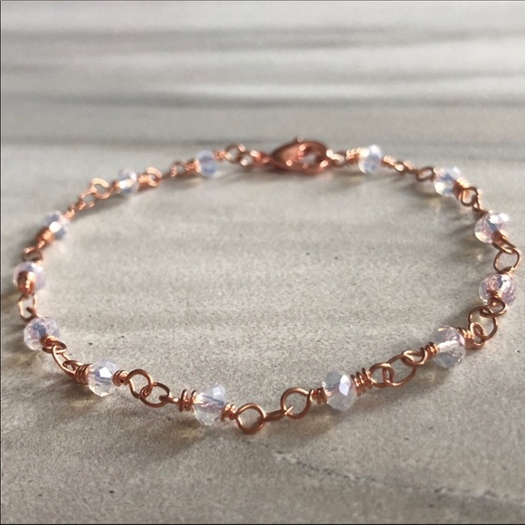 Moonstone Rose Gold Rosary Bracelet - Picture 2 of 5